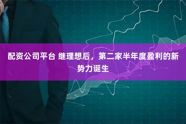 配资公司平台 继理想后，第二家半年度盈利的新势力诞生