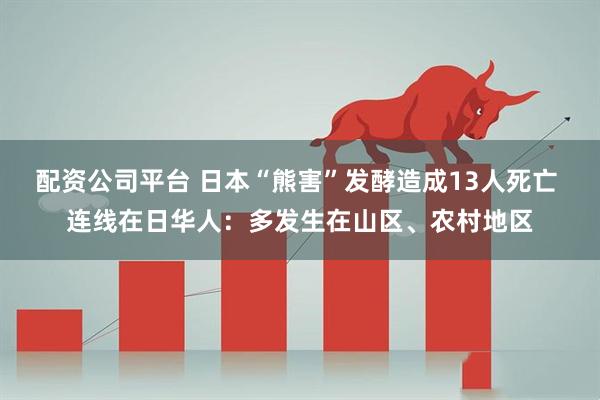 配资公司平台 日本“熊害”发酵造成13人死亡 连线在日华人：多发生在山区、农村地区